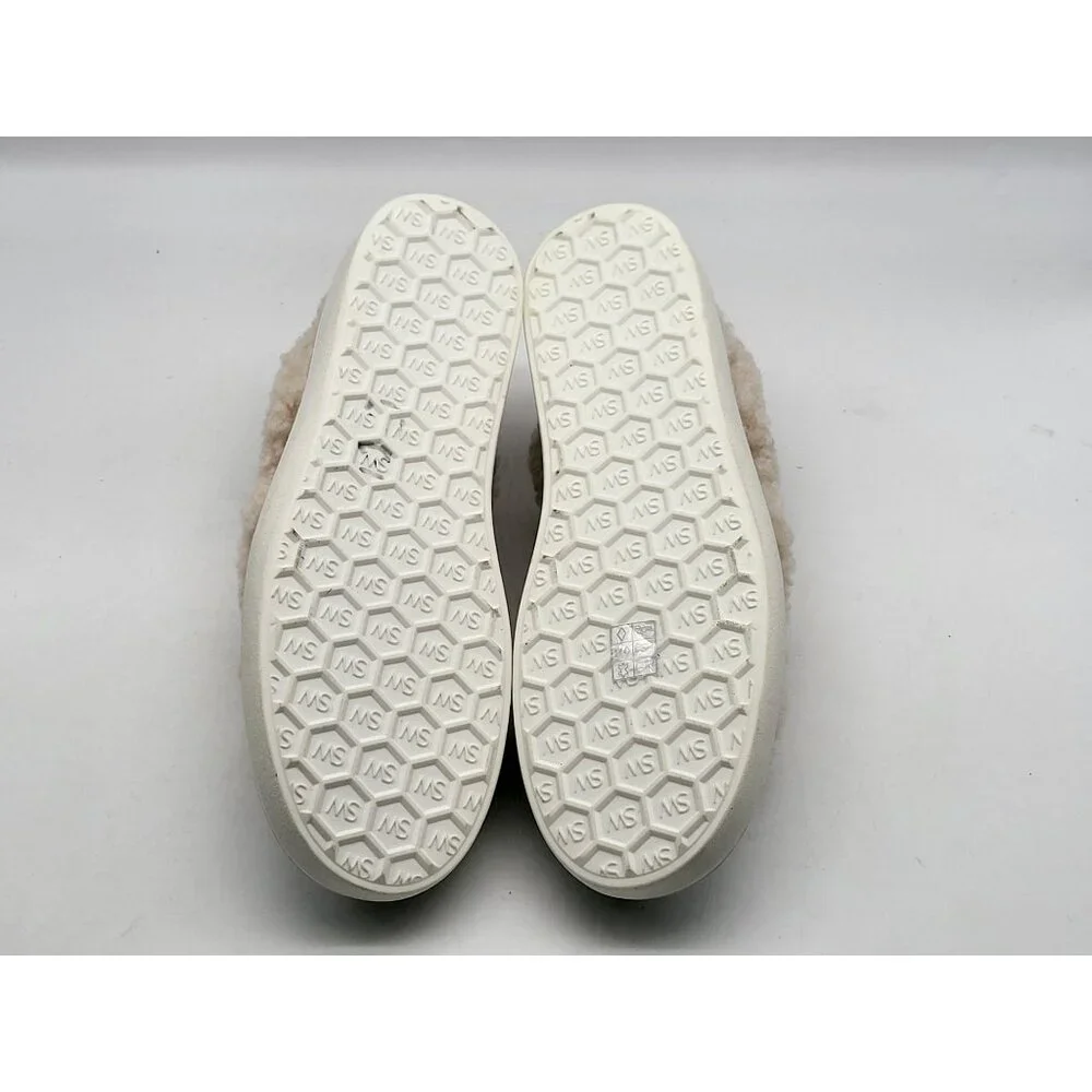 Stuart Weitzman Daryl Cozy Shearling Sneakers Women's 5.5B White Leather‎ NWOB